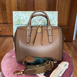 Tory Burch T Monogram Barrel bag smooth Moose leather